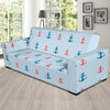 Red Anchor Nautical Pattern Print Sofa Covers-grizzshop