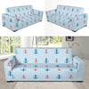 Red Anchor Nautical Pattern Print Sofa Covers-grizzshop