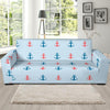 Red Anchor Nautical Pattern Print Sofa Covers-grizzshop