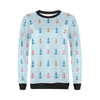 Red Anchor Nautical Pattern Print Women Crewneck Sweatshirt-grizzshop