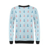 Red Anchor Nautical Pattern Print Women Crewneck Sweatshirt-grizzshop