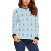 Red Anchor Nautical Pattern Print Women Crewneck Sweatshirt-grizzshop