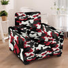 Red And Black Camouflage Print Armchair Cover-grizzshop