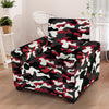 Red And Black Camouflage Print Armchair Cover-grizzshop