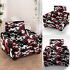 Red And Black Camouflage Print Armchair Cover-grizzshop