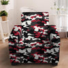 Red And Black Camouflage Print Armchair Cover-grizzshop