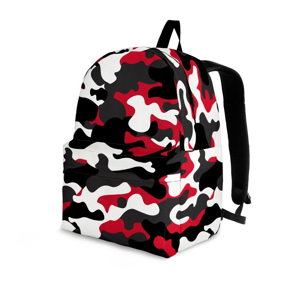 Red And Black Camouflage Print Backpack-grizzshop