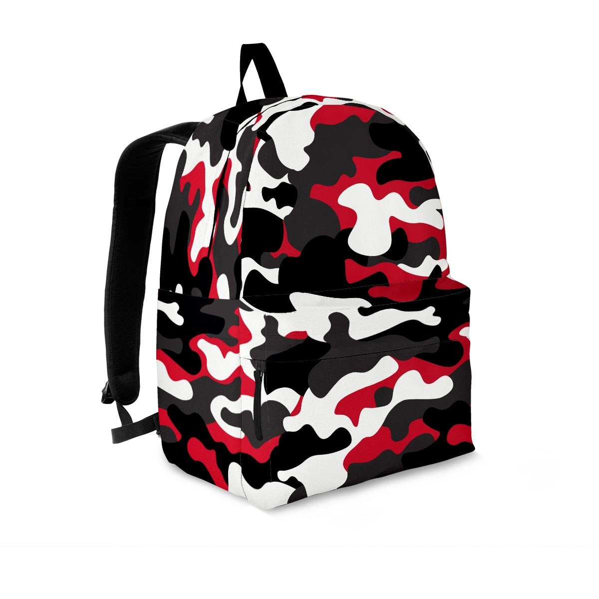 Red And Black Camouflage Print Backpack-grizzshop