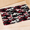 Red And Black Camouflage Print Door Mat-grizzshop