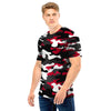 Red And Black Camouflage Print Men T Shirt-grizzshop