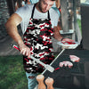 Red And Black Camouflage Print Men's Apron-grizzshop