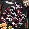 Red And Black Camouflage Print Men's Apron-grizzshop