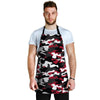 Red And Black Camouflage Print Men's Apron-grizzshop