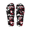 Red And Black Camouflage Print Men's Flip Flops-grizzshop