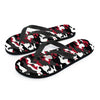 Red And Black Camouflage Print Men's Flip Flops-grizzshop