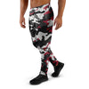 Red And Black Camouflage Print Men's Joggers-grizzshop