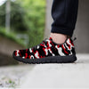 Red And Black Camouflage Print Men's Sneakers-grizzshop