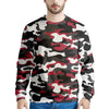 Red And Black Camouflage Print Men's Sweatshirt-grizzshop