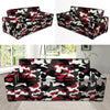 Red And Black Camouflage Print Sofa Cover-grizzshop