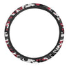 Red And Black Camouflage Print Steering Wheel Cover-grizzshop