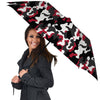 Red And Black Camouflage Print Umbrella-grizzshop