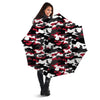 Red And Black Camouflage Print Umbrella-grizzshop