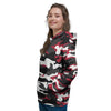 Red And Black Camouflage Print Women's Hoodie-grizzshop