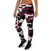 Red And Black Camouflage Print Women's Joggers-grizzshop