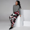 Red And Black Camouflage Print Women's Joggers-grizzshop