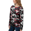 Red And Black Camouflage Print Women's Sweatshirt-grizzshop