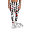 Red And Black Lips Print Pattern Men's Leggings-grizzshop