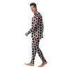 Red And Black Lips Print Pattern Men's Pajamas-grizzshop