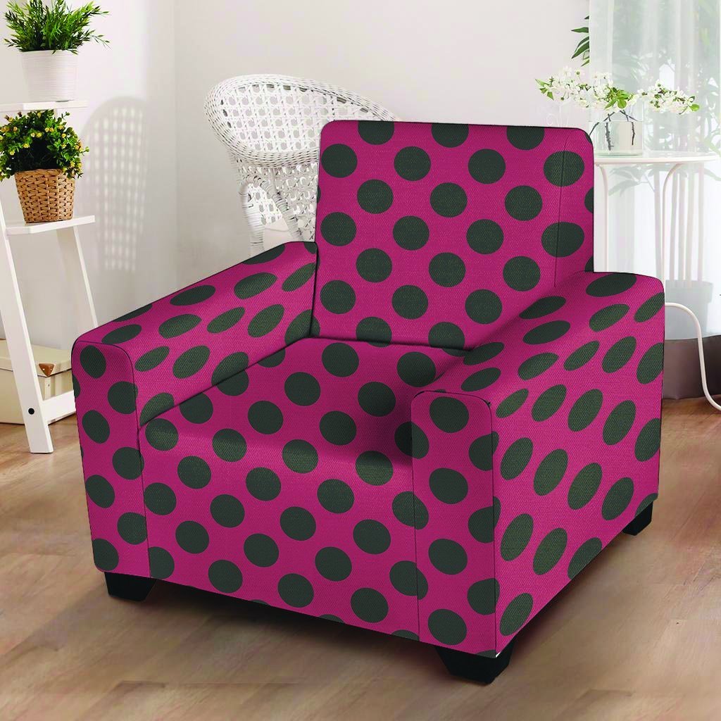 Red And Black Polka Dot Armchair Cover-grizzshop