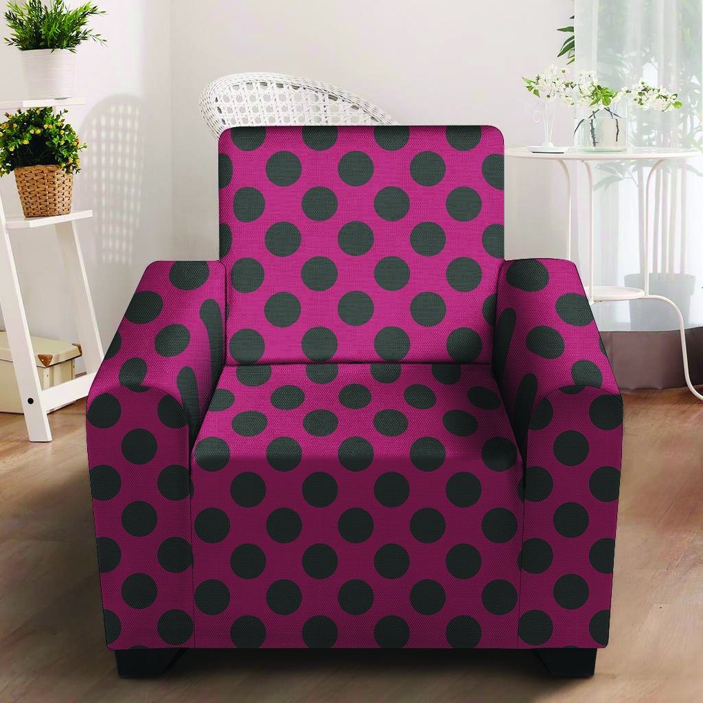 Red And Black Polka Dot Armchair Cover-grizzshop