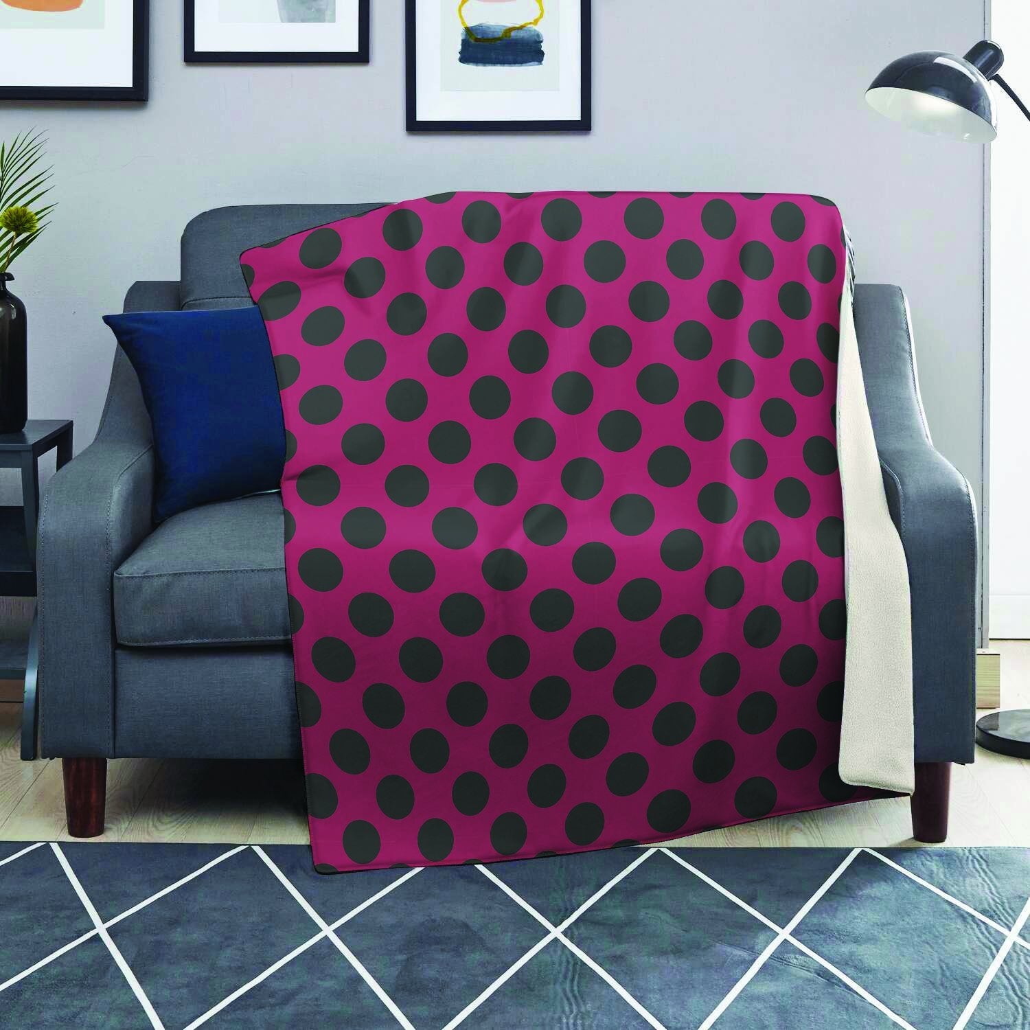 Red And Black Polka Dot Blanket-grizzshop