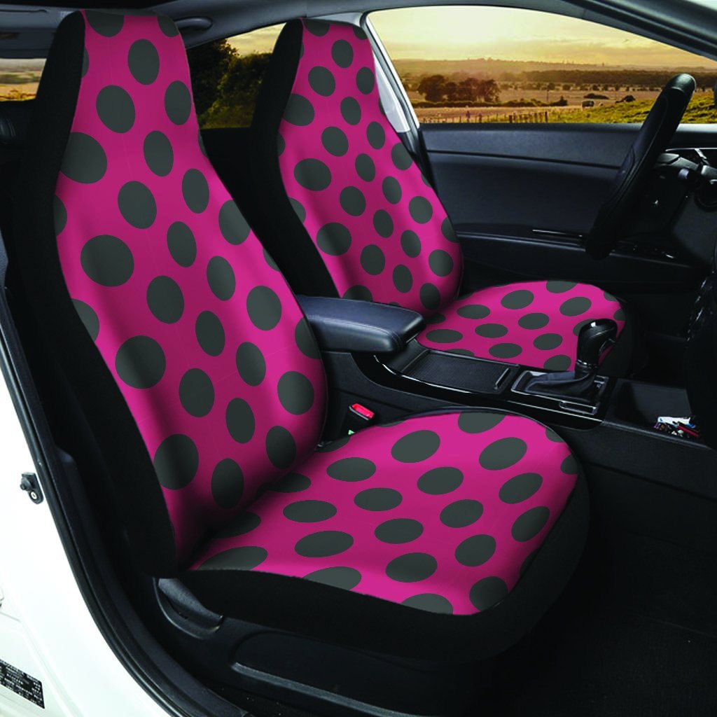 Red And Black Polka Dot Car Seat Covers-grizzshop
