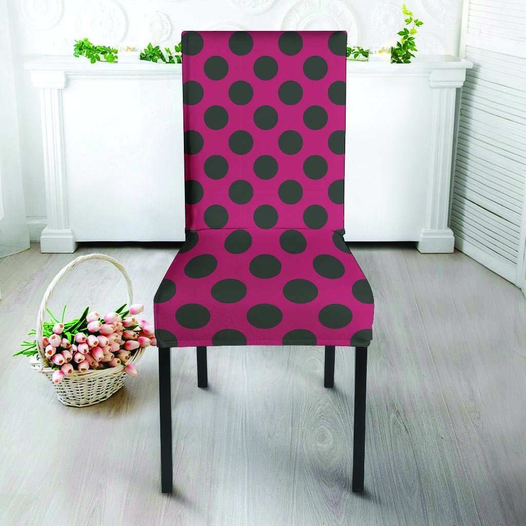 Red And Black Polka Dot Chair Cover-grizzshop