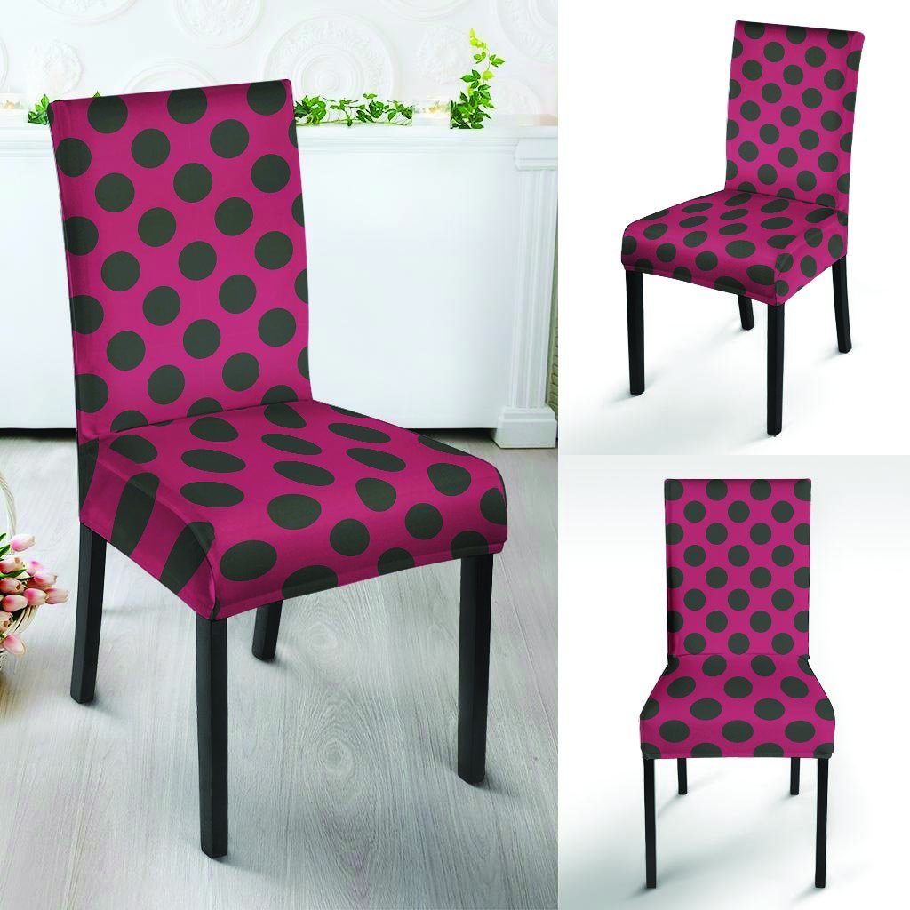 Red And Black Polka Dot Chair Cover-grizzshop