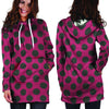 Red And Black Polka Dot Hoodie Dress-grizzshop