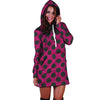 Red And Black Polka Dot Hoodie Dress-grizzshop