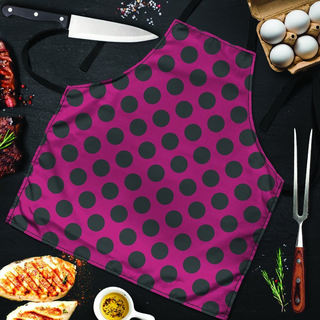 Red And Black Polka Dot Men's Apron-grizzshop