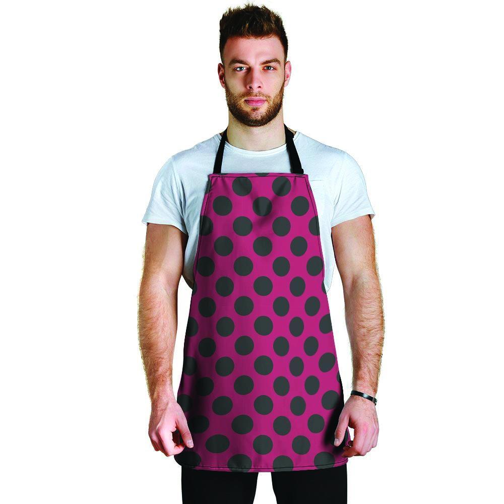 Red And Black Polka Dot Men's Apron-grizzshop