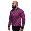 Red And Black Polka Dot Men's Bomber Jacket-grizzshop