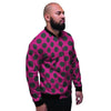 Red And Black Polka Dot Men's Bomber Jacket-grizzshop