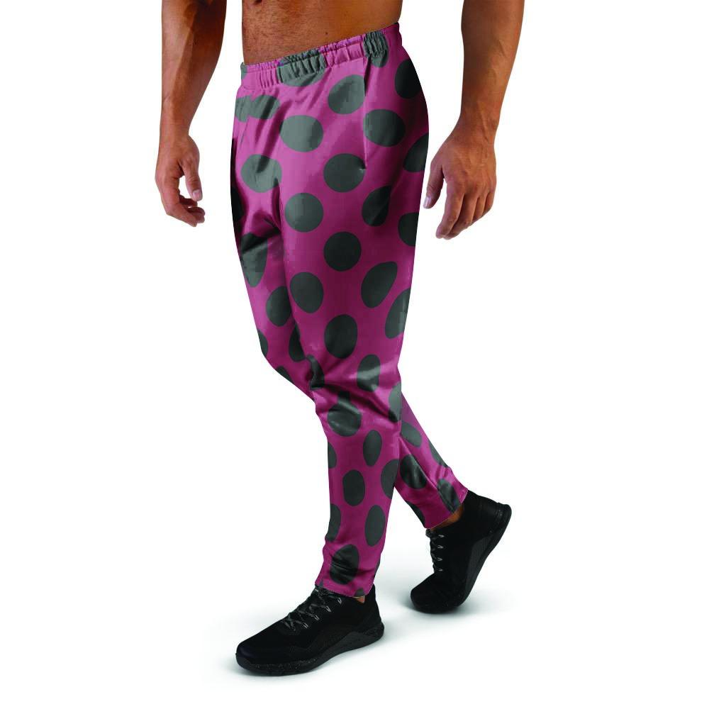 Red And Black Polka Dot Men's Joggers-grizzshop