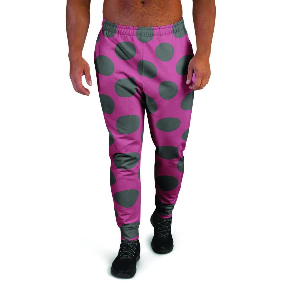 Red And Black Polka Dot Men's Joggers-grizzshop