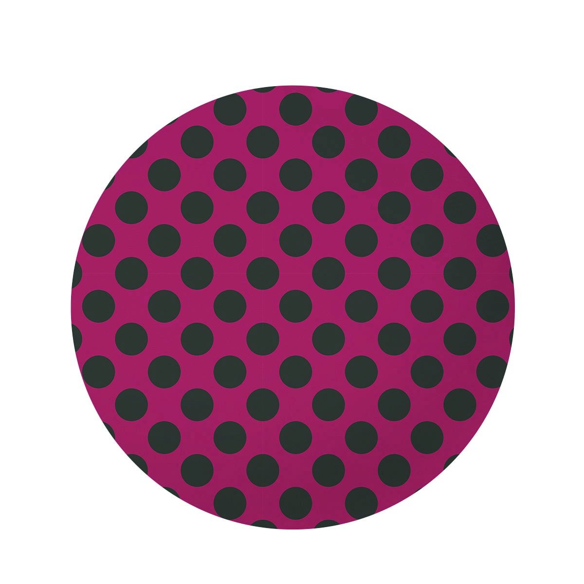 Red And Black Polka Dot Round Rug-grizzshop