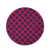 Red And Black Polka Dot Round Rug-grizzshop