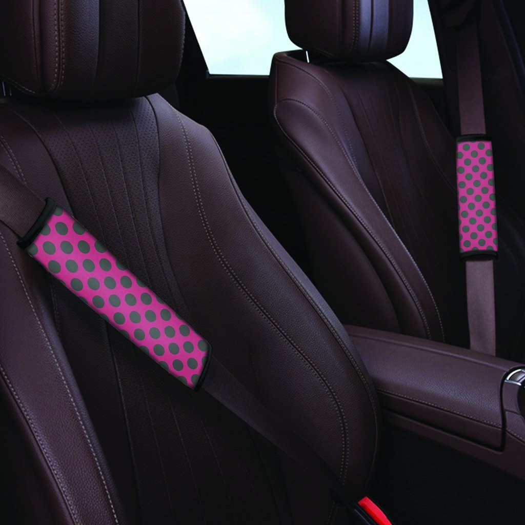 Red And Black Polka Dot Seat Belt Cover-grizzshop