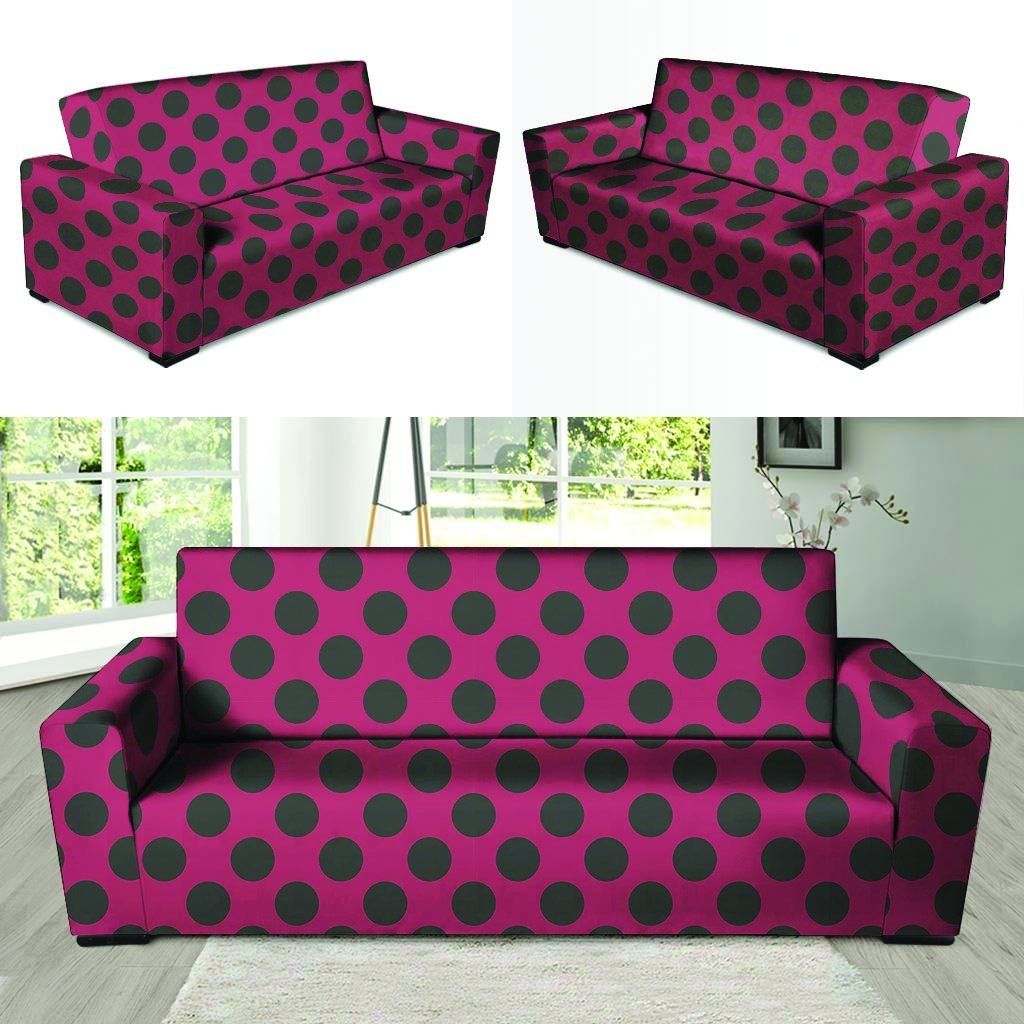 Red And Black Polka Dot Sofa Cover-grizzshop